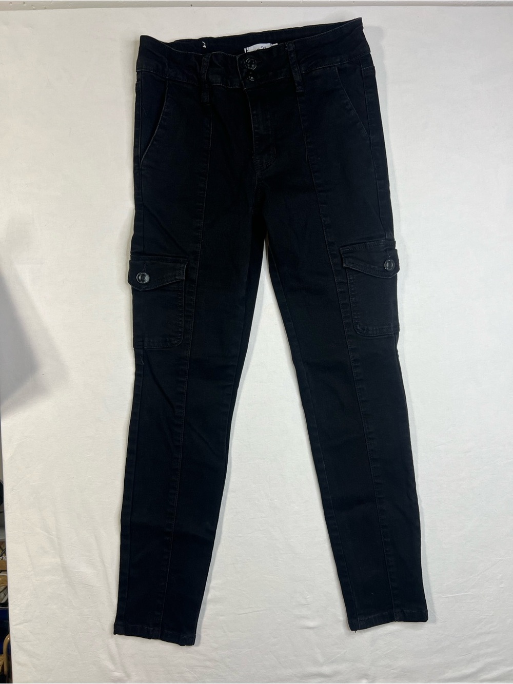 Rue 21 black cargo skinny jean pants size 6